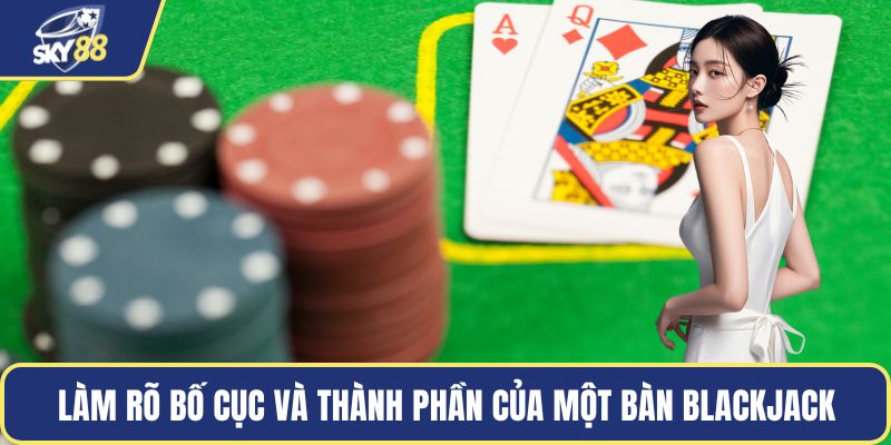 Làm rõ bố cục và thành phần của một bàn Blackjack